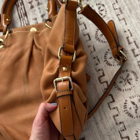 Vince Camuto Large Cris Camel Leather Hobo Satchel Crossbody Shoulder Bag - Picture 5 of 7